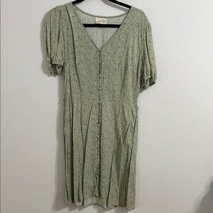 Green Button-Down Dress